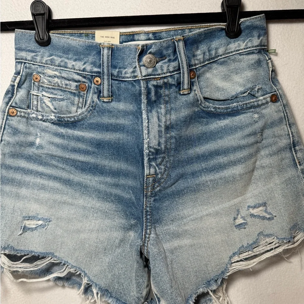High Ride Cut Off Denim Shorts